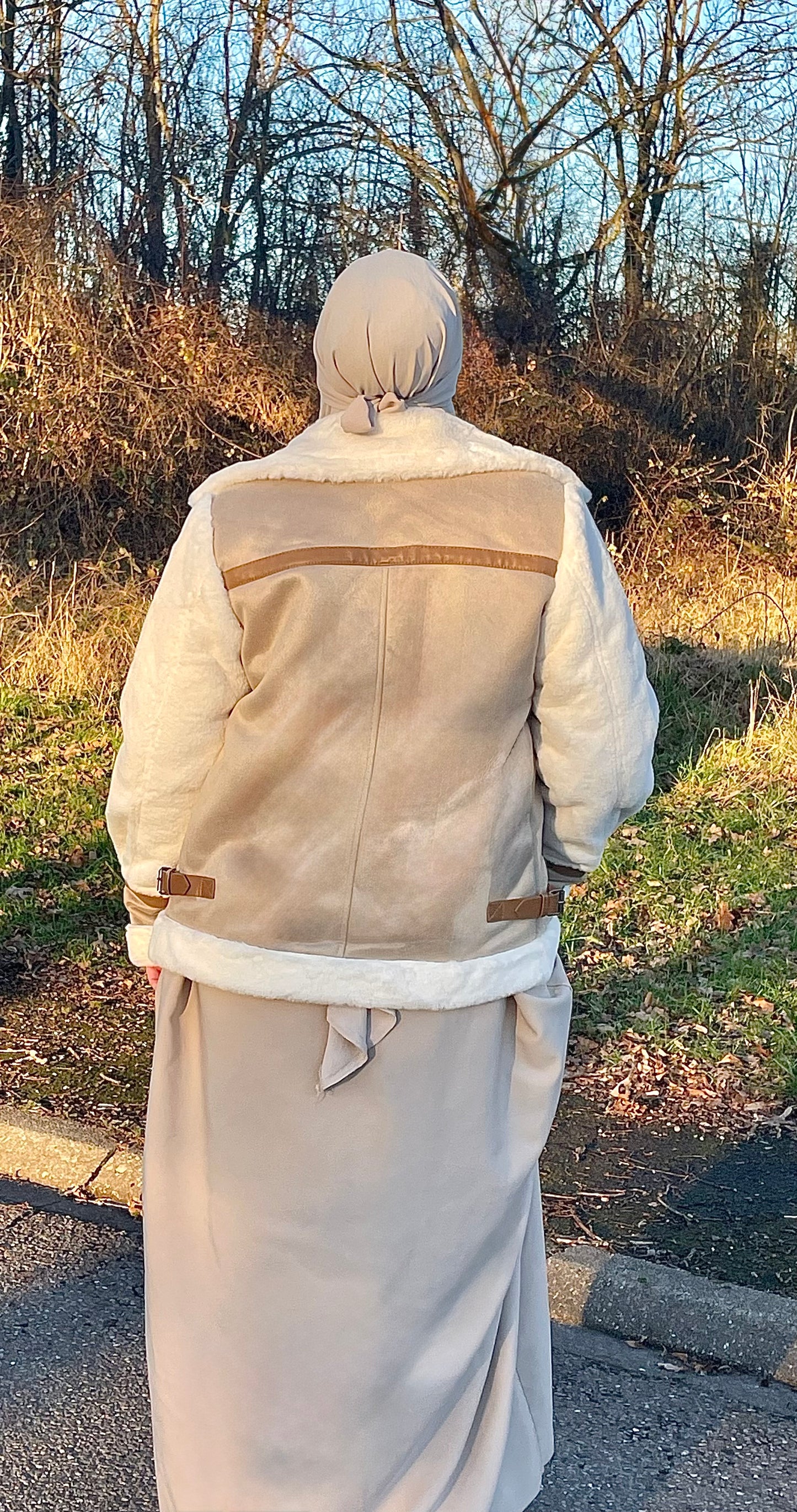 Veste en suédine avec fourrure