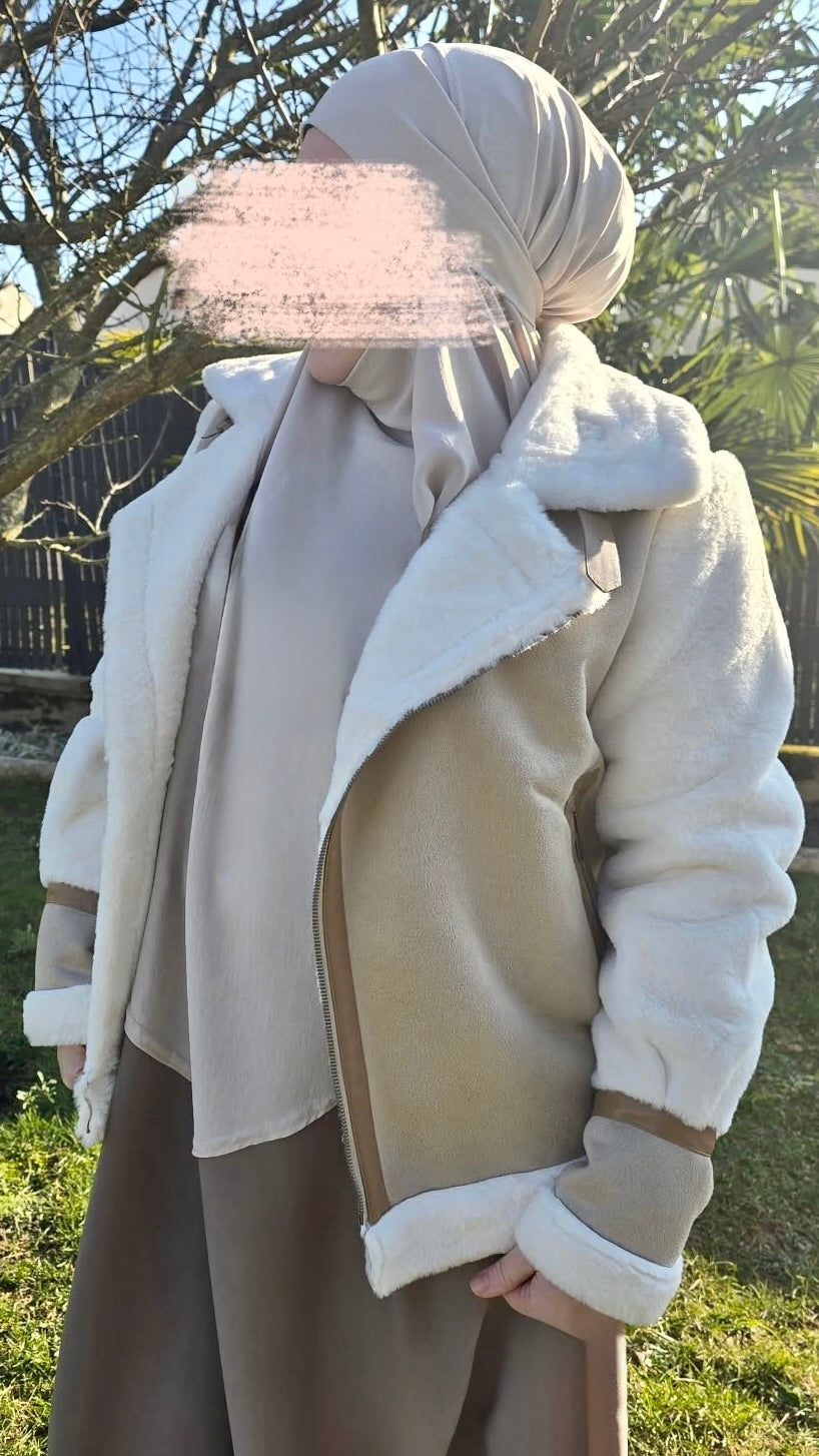 Veste en suédine avec fourrure